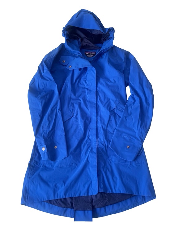 Patagonia Jackets & Blazers - Patagonia Women's Blue Hooded Trench Lined Jacket H2N0 Size S